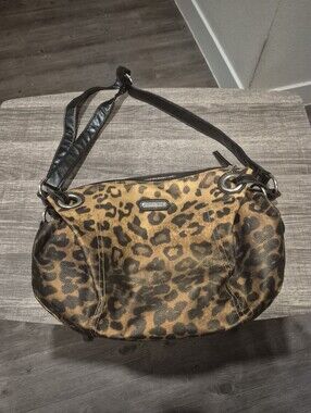 Emilie M Leopard Print Y2K Hobo Shoulder Bag Simulated Leather Animal Print